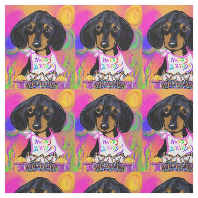 Tecido Aniversário do Doxie (Modelo)