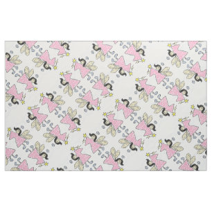 Tecido Anjo Polkadot Rosa