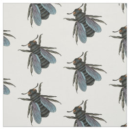 Tecido antiga abelha colorida de vintagem tipográfica