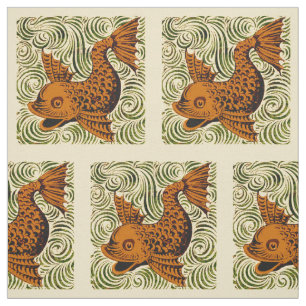 Tecido Antiguidade de Peixe Azulejo Antigo