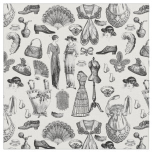 Tecido antiquada edwardian vintage fashion senhoras branc