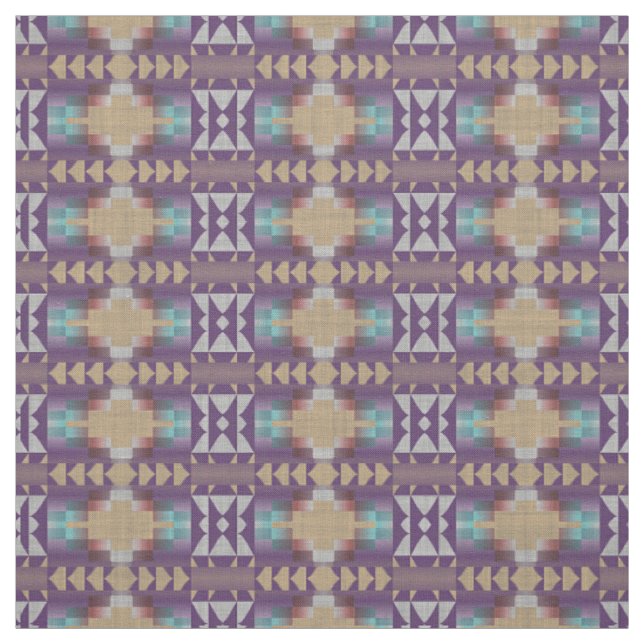 Tecido Aparência Eólica Púrpura Aqua Turquesa Beige Verme (Modelo)