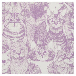 Tecido apenas gatinhos violeta