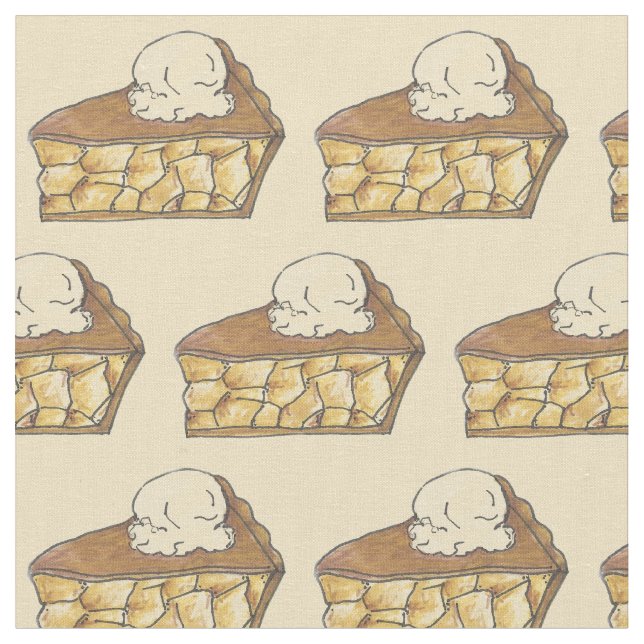 Tecido Apple Pie a la Mode Slice Bajulação Foodie (Detalhe)