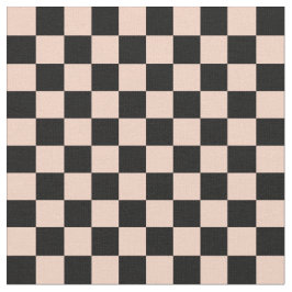 Tecido Apricot & Black Checkerboard