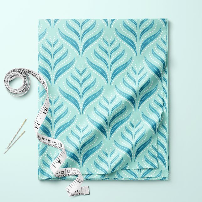 Tecido Aqua Azul Algas Marinhas E Pérolas (Criador carregado)