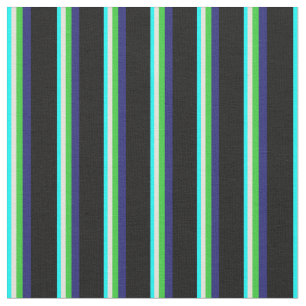 Tecido Aqua, Beige, Verde limão, Azul e Preto à Meia-Noit
