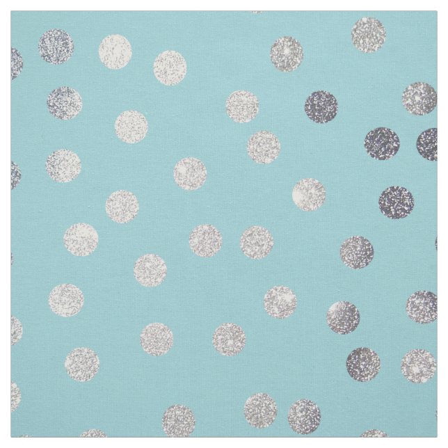 Tecido Aqua Blue e Silver Glitter Pontos de Cidade (Modelo)