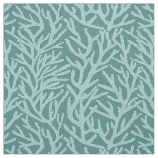Tecido Aqua Coral Teral Ocean Coastal