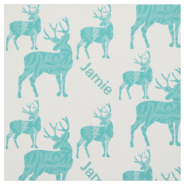 Tecido Aqua Deer Personalizado com Padrão de Abstrato (Modelo)