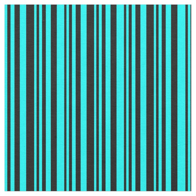 Tecido Aqua e Black Stripes (Detalhe)