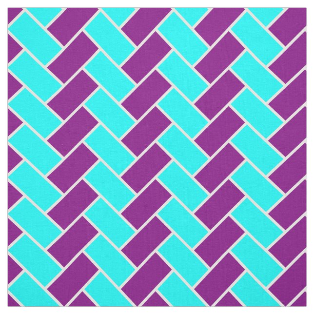 Tecido Aqua e Herringbone roxo (Modelo)