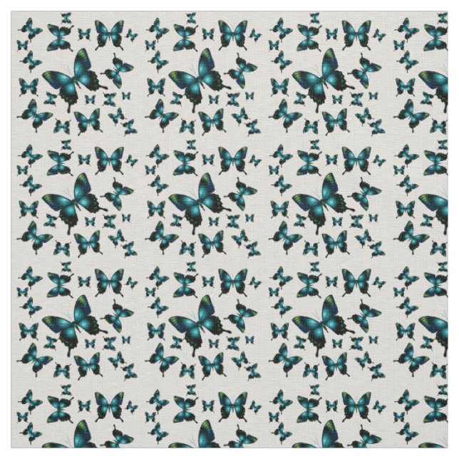 Tecido Aqua Elegant Whimsical Butterflies (Modelo)
