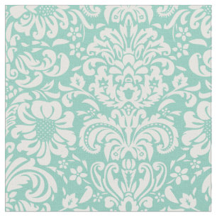 Tecido Aqua Floral Damask