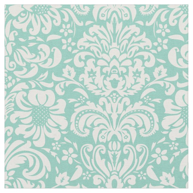 Tecido Aqua Floral Damask (Detalhe)