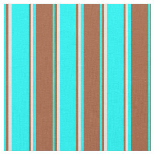 Tecido Aqua, Sienna e Beige Lined Pattern