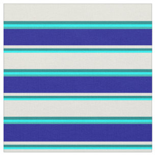 Tecido Aqua, Teal, Beige, Azul Escuro e Verde do Mar Clar