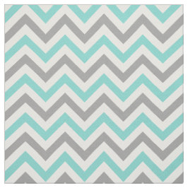 Tecido Aqua Turquoise, Cinza De Dk, Wht LG Chevron ZigZag