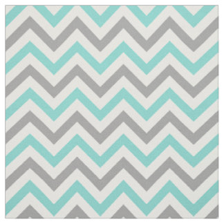Tecido Aqua Turquoise, Cinza De Dk, Wht LG Chevron ZigZag