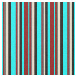Tecido Aqua, Vermelho escuro, Cinzas escuras, bronzeado e