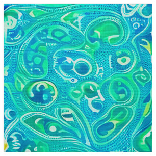 Tecido Aquamarine Arabesque Bohemian Pattern