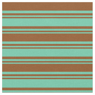 Tecido Aquamarine e Brown Pattern