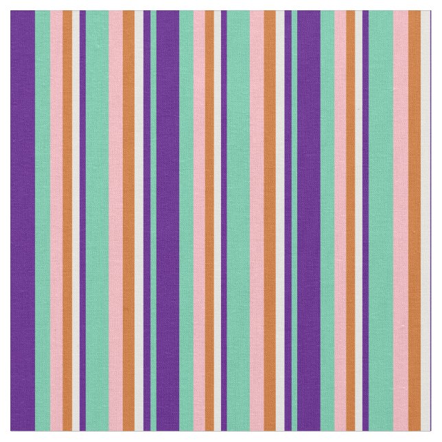 Tecido Aquamarine, Indigo, Branco, Chocolate e Rosas clar (Detalhe)