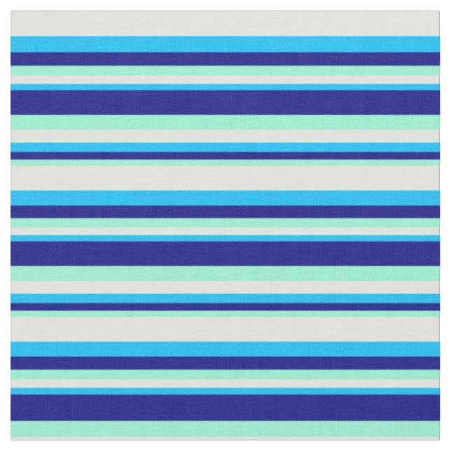 Tecido Aquamarino, Azul, Azul Céu Profundo e Ciano Claro (Detalhe)