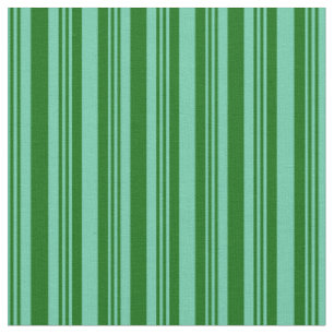 Tecido Aquamarino e Padrão Verde Escuro de Stripes