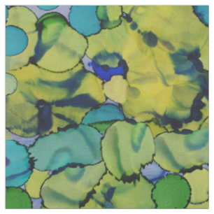 Tecido Aquarela Abstrata Verde Azul Turquesa