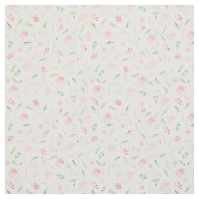 Tecido Aquarela Floral Cor-de-Rosa Esbranquiçada (Modelo)