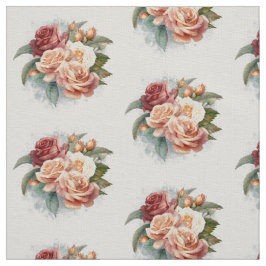 Tecido Aquarela rosas delicadas vintage