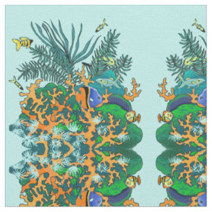Tecido Aquário de água salgada de coral de peixe tropic
