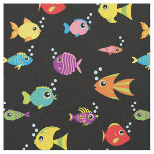 Tecido Aquário Tropical do Infantil de Peixes