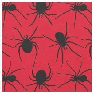 Tecido Aranhas Assustadoras Com Padrão De Olhos Vermelhos