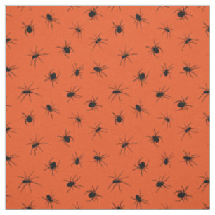 Tecido Aranhas Negras Assustadoras Patteradas no Dia das