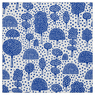 Tecido Arboretum 230715 - Azul Marinho sobre Branco