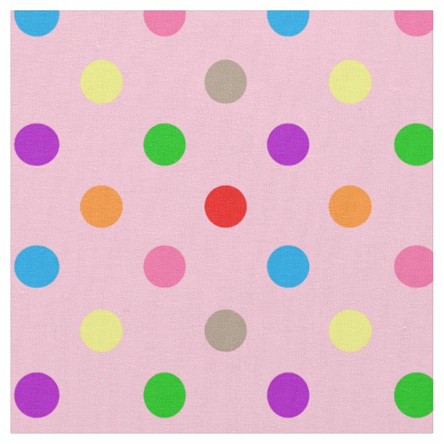 Tecido Arco-íris Colorido Bolinhas Rosa  (Detalhe)