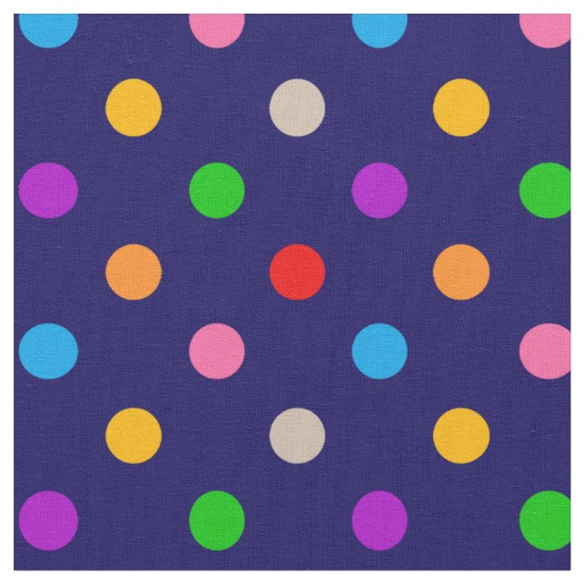 Tecido Arco-íris Colorido de Bolinhas Azul  (Detalhe)