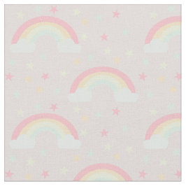 Tecido Arco-Íris Cor-de-rosa-branca e Estrelas Cloud Moll