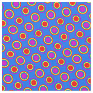 Tecido Arco-íris Groovy de círculos concêntricos