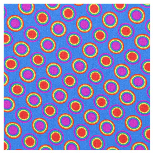 Tecido Arco-íris Groovy de círculos concêntricos (Detalhe)