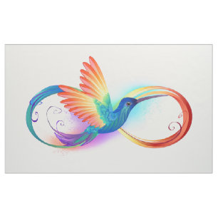 Tecido Arco-íris Hummingbird com símbolo Infinito
