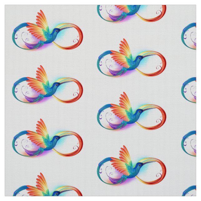 Tecido Arco-íris Hummingbird com símbolo Infinito (Modelo)