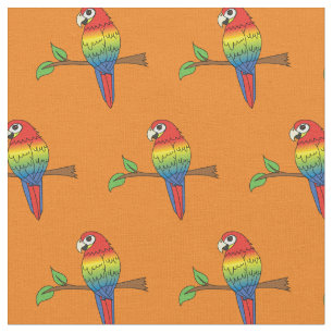 Tecido Arco-Íris Macaw Pássaros Bonitos