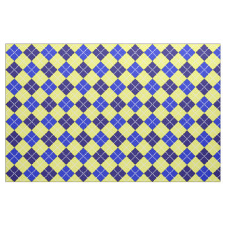 Tecido Argyle azul & Dourado