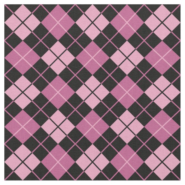Tecido Argyle Cor-de-rosa-Preto (Detalhe)