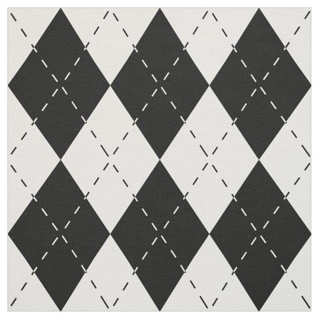 Tecido Argyle preto e branco (Modelo)