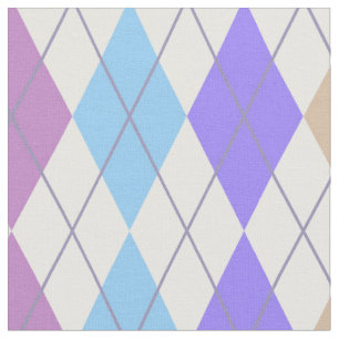 Tecido Argyle roxo e branco vibrantes