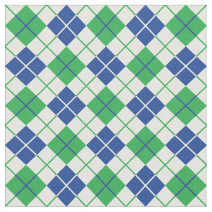 Tecido Argyle Verde-Azul